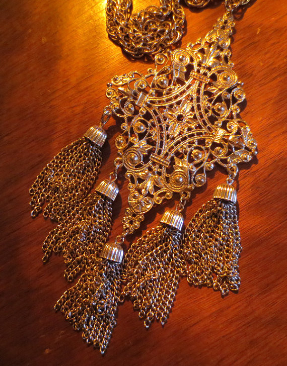 1960's Silver Tassel Necklace