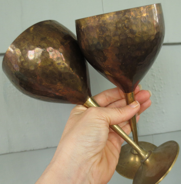 Vintage Brass Goblets