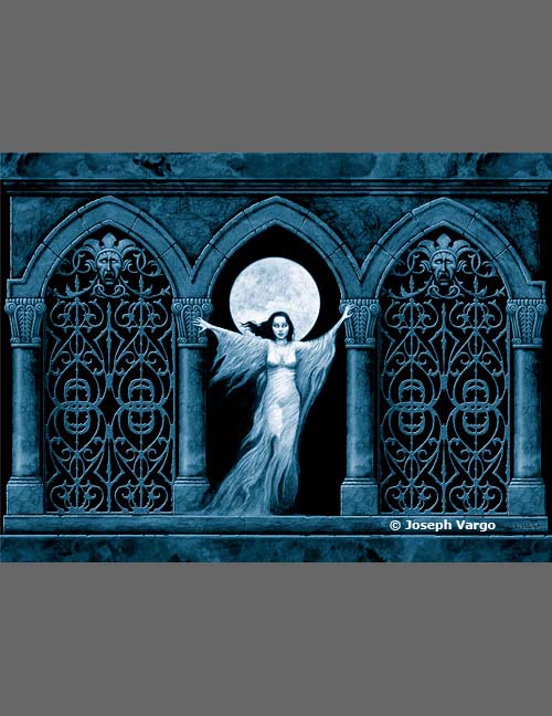 Monolith Graphics Gothic Postcard Ghost at The Gate