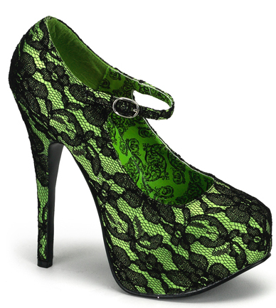 Catalog  Green Lace 6 Inch Type O Negative Heels