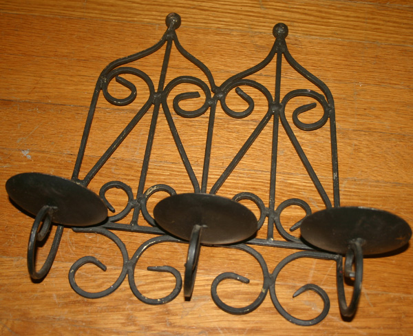 Vintage Gothic Arch Large Iron Wall Candle Holder
