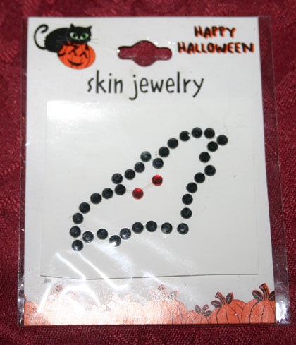 Halloween Skin Jewelry Black Jeweled Vampire Bat 420x489px