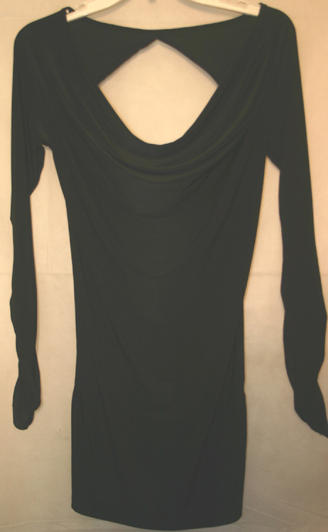 Black Sexy Backless Ruched Mini Dress S/M/L