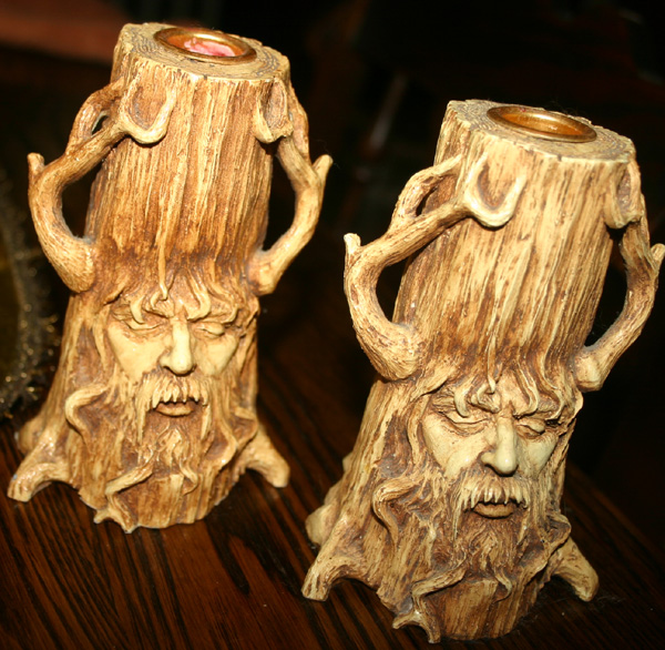 Man in Tree Candle Holders