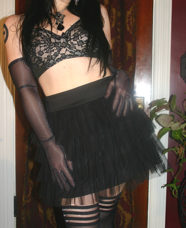 Gothic Fetish Black Tu Tu Mini Skirt Small