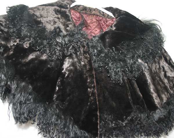Antique Victorian Black Beaver Fur Mourning Capelet