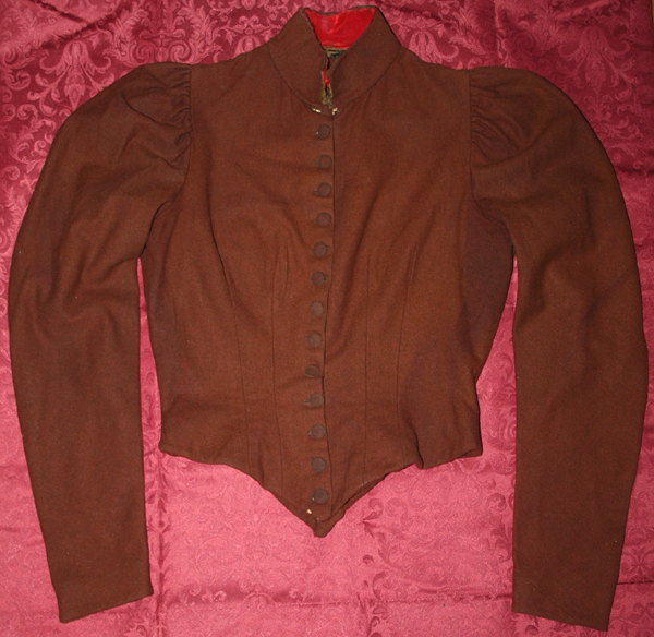Antique Victorian Rusty Brown Wool Ladies Bodice Top